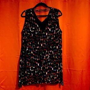 1X Sleeveless Multicolored Lined Sleeveless Shirt